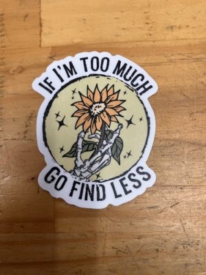 If I'm Too Much Go Find Less 